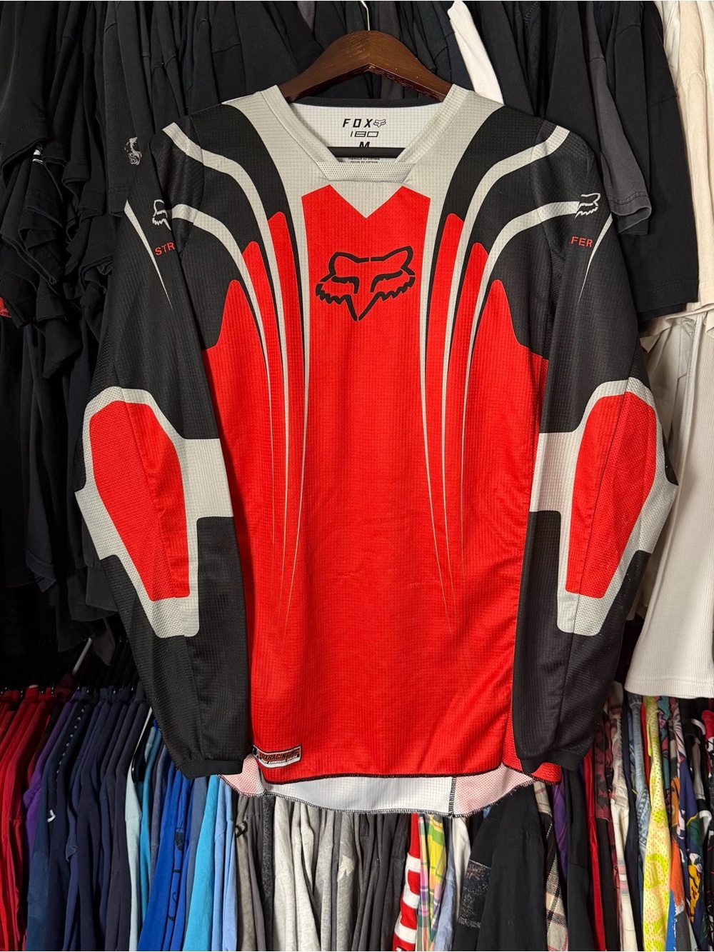 Fox Racing Jersey Mens Medium Red Ricky Carmichael Replica Motocross MX Riding